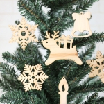 木製クリスマスオーナメント6枚セット（トナカイ）